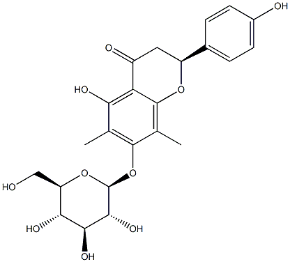 (2S)-7-(BETA-D-吡喃葡萄糖基氧基)-2,3-二氫-5-羥基-2-(4-羥基苯基)-6,8-二甲基-4H-1-苯并吡喃-4-酮 結(jié)構(gòu)式