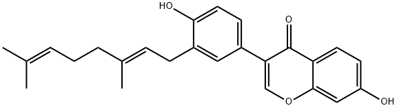 3-[3-[(2E)-3,7-二甲基-2,6-辛二烯-1-基]-4-羥基苯基]-7-羥基-4H-1-苯并吡喃-4-酮 結(jié)構(gòu)式
