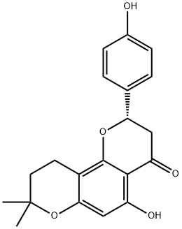 (S)-2,3,9,10-四氢-5-羟基-2-(4-羟基苯基)-8,8-二甲基-4H,8H-苯并[1,2-B:3,4-B<i></i>']二吡喃-4-酮 结构式