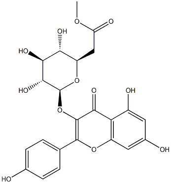 堪非醇 3-O-(6<i></i>'<i></i>'-O-乙酰基)葡萄糖甙 结构式