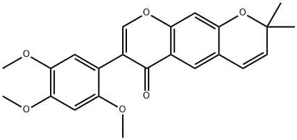 2<i></i>',4<i></i>',5<i></i>'-三甲氧基-2<i></i>'<i></i>',2<i></i>'<i></i>'-二甲基吡喃并[5<i></i>'<i></i>',6<i></i>'<i></i>':6,7]异黄酮 结构式