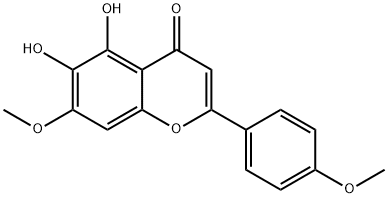 5,6-二羟基-7,4<i></i>'-二甲氧基黄酮 结构式