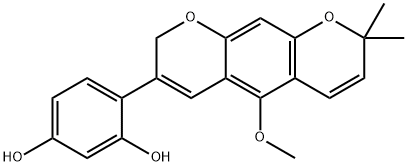 4-(5-甲氧基-8,8-二甲基-2H,8H-苯并[1,2-B:5,4-B<i></i>']二吡喃-3-基)-1,3-苯二酚 结构式