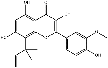 8-(1,1-Dimethyl-2-propenyl)
-3<i></i>'-methoxykaempferol 结构式