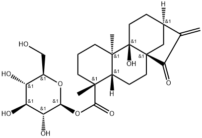 等效-9-羥基-15-氧代-16-貝殼杉烯-19-酸 BETA-D-吡喃葡萄糖酯 結(jié)構(gòu)式