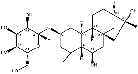 2-O-BETA-D-吡喃阿洛糖甙-2,6,16-貝殼杉烷三醇 結(jié)構(gòu)式