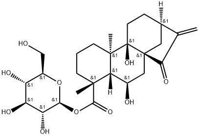 等效-6,9-二羥基-15-氧代-16-貝殼杉烯-19-酸 BETA-D-吡喃葡萄糖酯 結(jié)構(gòu)式
