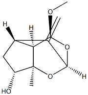 [2R-(2ALPHA,4ALPHA,4ABETA,5ALPHA,7BETA,7ABETA)]-六氫-4-甲氧基-7A-甲基-8-亞甲基-2,5-甲橋環(huán)戊二烯并-1,3-二惡英-7-醇 結(jié)構(gòu)式