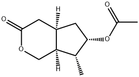 (4AR,6S,7R,7AS)-6-(乙酰氧基)六氫-7-甲基環(huán)戊并[C]吡喃-3(1H)-酮 結(jié)構(gòu)式