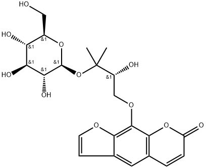 3<i></i>'-O-BETA-D-吡喃葡萄糖苷白芷屬腦酯 結(jié)構(gòu)式