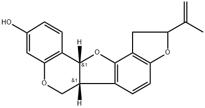 1,2,5B(5BR,11BR)-11B-四氢-2-(1-甲基乙烯基)-6H-呋喃并[2<i></i>',3<i></i>':6,7]苯并呋喃[3,2-C][1]苯并吡喃-9-醇 结构式