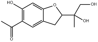 1-[2-(1,2-二羟基-1-甲基乙基)-2,3-二氢-6-羟基-5-苯并呋喃基]乙酮 结构式