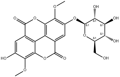3,3<i></i>'-二-O-甲基柔花酸-4<i></i>'-O-BETA-D-吡喃葡萄糖苷 结构式