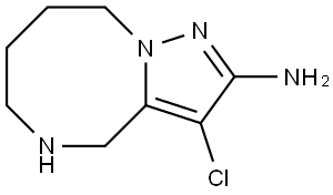 3-氯-4,5,6,7,8,9-六氫吡唑并[1,5-A][1,4]重氮辛-2-胺 結(jié)構(gòu)式