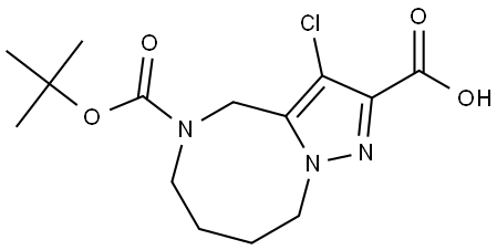 5-(叔丁氧羰基)-3-氯-4,5,6,7,8,9-六氫吡唑并[1,5-A][1,4]重氮辛-2-羧酸 結(jié)構(gòu)式