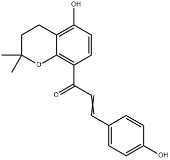 1-(3,4-二氫-5-羥基-2,2-二甲基-2H-1-苯并吡喃-8-基)-3-(4-羥基苯基)-2-丙烯-1-酮 結(jié)構(gòu)式