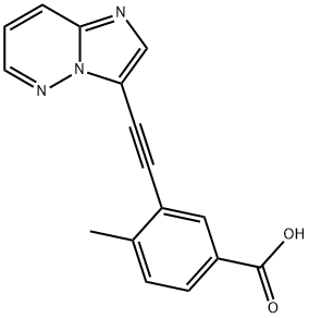 3-(2-咪唑[1,2-B]吡嗪-3-基乙炔基)-4-甲基苯甲酸 结构式