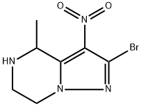 2-溴-4-甲基-3-硝基-4,5,6,7-四氢吡唑并[1,5-A]吡嗪 结构式