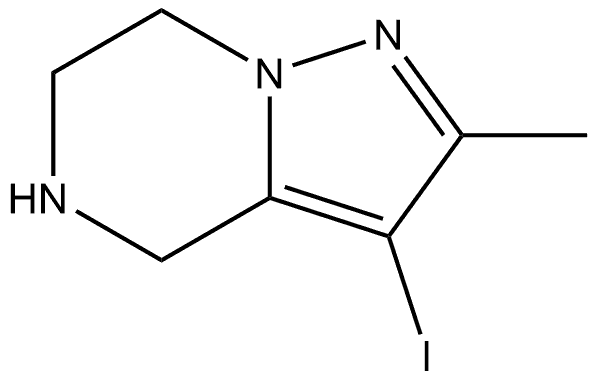 4,5,6,7-四氢-3-碘-2-甲基吡唑并[1,5-A]吡嗪 结构式