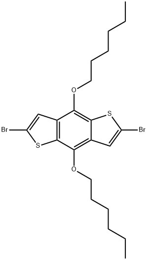 2,6-二溴-4,8-双(己氧基)-苯并[1,2-B:4,5-B<i></i>']二噻吩 结构式