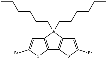2,6-二溴-4,4-二己基-4H-硅杂环戊二烯并[3,2-B:4,5-B<i></i>']二噻吩 结构式