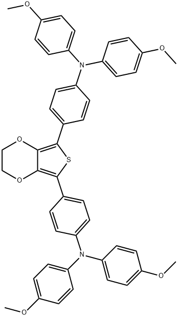 4,4<i></i>'-(2,3-乙烯基双氧噻吩-5,7-二基)双(N,N-双(4-甲氧苯基)苯胺) 结构式