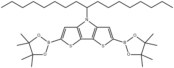 4H-Dithieno[3,2-b:2<i></i>',3<i></i>'-d]pyrrole, 4-(1-octylnonyl)-2,6-bis(4,4,5,5-tetramethyl-1,3,2-dioxaborolan-2-yl)- 结构式
