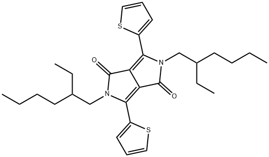 2,5-雙(2-乙基己基)-3,6-雙(噻吩-2-基)吡咯并[3,4-C]吡咯-1,4(2H,5H)-二酮 結構式