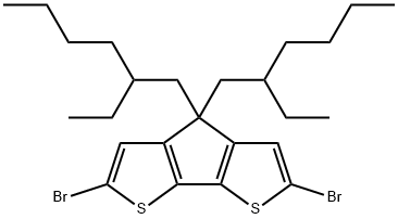 2,6-二溴-4,4-双(2-乙基己基)-4H-环戊并[2,1-B:3,4-B<i></i>']二噻吩 结构式