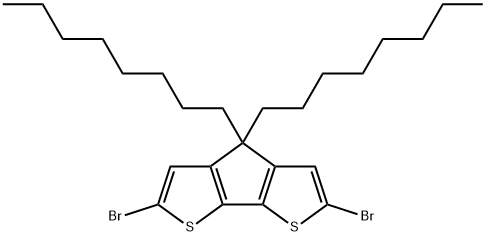 2,6-二溴-4,4-二辛基环戊并[2,1-B:3,4-B<i></i>']二噻吩 结构式