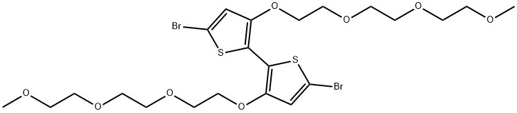 IN1273, 5,5<i></i>'-二溴-3,3<i></i>'-双(2-(2-(2-甲氧基乙氧基)乙氧基)乙氧基)-2,2<i></i>'-联噻吩 结构式