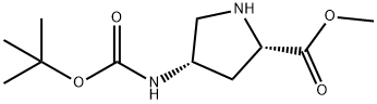 (2S,4S)-4-叔丁氧基羰基氨基吡咯烷-2-羧酸甲酯盐酸盐 结构式