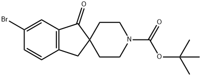 6-溴-1-氧代-1,3-二氢螺[茚-2,4<i></i>'-哌啶]-1<i></i>'-羧酸叔丁酯 结构式