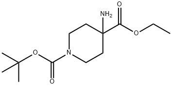 1-叔丁基4-乙基4-氨基哌啶-1,4-二羧酸酯 结构式