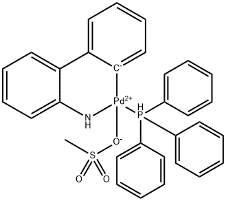 [2<i></i>'-(氨基-ΚN)[1,1<i></i>'-联苯]-2-基-ΚC](甲烷磺酸盐-ΚO)(三苯基膦)钯/PPH3 PD G3 结构式