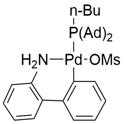 甲磺酸[正丁基二(1-金刚烷基)膦](2-氨基-1,1<i></i>'-联苯-2-基)钯(II) 结构式