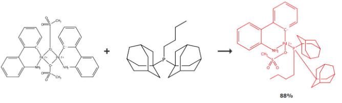 甲磺酸[正丁基二(1-金刚烷基)膦](2-氨基-1,1<i></i><i></i>'-联苯-2-基)钯(II)的合成路线