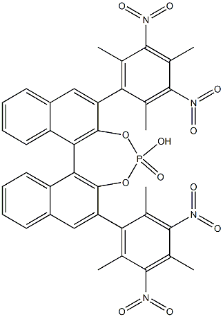 (R)-3,3<i></i>'-双(2,4,6-三甲基-3,5-二硝基苯基)-1,1<i></i>'-联萘酚磷酸酯 结构式