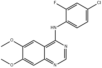N-(4-氯-2-氟苯基)-6,7-二甲氧基-4-喹唑啉胺 結(jié)構(gòu)式