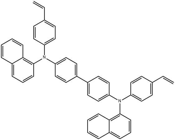 N4,N4<i></i>'-二(4-乙烯基苯基)-N4,N4<i></i>'-二-1-萘基联苯-4,4<i></i>'-二胺 结构式