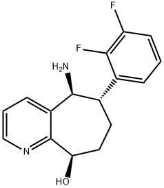 (5S,6S,9R)-5-amino-6-(2,3-difluorophenyl)-6,7,8,9-tetrahydro-5H-cyclohepta[b]pyridin-9-ol 結(jié)構(gòu)式