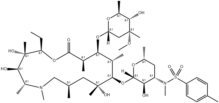 3<i></i>'-N-去甲基-3<i></i>'-N-甲苯磺酰基阿奇霉素(阿奇霉素杂质G) 结构式