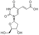 (2E)-3-[1-(2-脱氧-BETA-D-赤式戊呋喃糖基)-1,2,3,4-四氢-2,4-二氧代-5-嘧啶基]-2-丙烯酸 结构式