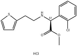 D-(+)-alpha-(2-噻吩乙胺基)-alpha-(2-氯苯基)醋酸甲酯鹽酸鹽 結構式