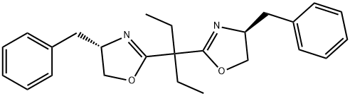 (4S,4<i></i>'S)-2,2<i></i>'-(戊烷-3,3<i></i>'-二基)双(4-苄基-4,5-二氢噁唑) 结构式