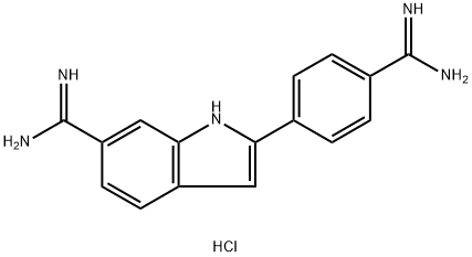 4<i></i>',6-二脒基-2-苯基吲哚二鹽酸鹽 結(jié)構(gòu)式