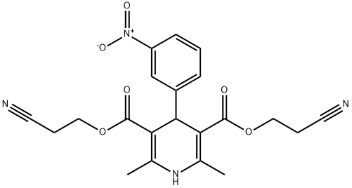 3,5-Pyridinedicarboxylic acid, 1,4-dihydro-2,6-dimethyl-4-(3-nitrophenyl)-, 3,5-bis(2-cyanoethyl) ester 結(jié)構(gòu)式