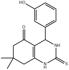 2,3,4,6,7,8-六氫-4-(3-羥基苯基)-7,7-二甲基-2-硫代-5(1H)-喹唑啉酮 結(jié)構(gòu)式