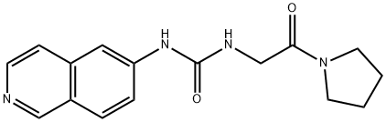 N-6-异喹啉基-N<i></i>'-[2-氧代-2-(1-吡咯烷基)乙基]脲 结构式