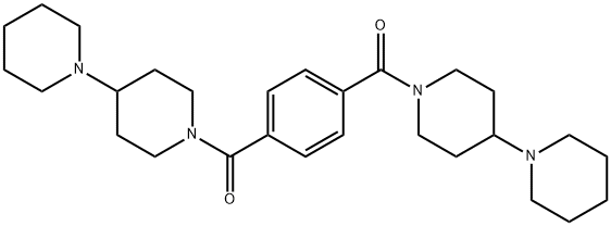 1,4-伸苯基双(1,4<i></i>'-二哌啶-1<i></i>'-基甲酮) 结构式